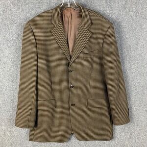 Kasper Blazer‎ Suit Men's Size 44T Brown Pure New Wool Adults